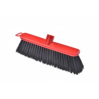 Floor Scrub Brush Push Broom with Long Handle 48 Inches, Stiff Bristles, Indoor Outdoor Broom for Cleaning Bathroom Kitchen Patio Tile Wall Grout Wood Floor